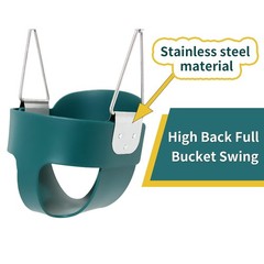 High Back Full Bucket Toddler Swing Seat with Yellow Coated Chains Fully Asse…