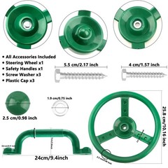 4 Pieces Steering Wheel Playset Plastic Swingset Steering Wheel with Mounting…