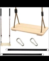 Wooden Swing Seat, Outdoor Wood Swing for Kids, Tree Swing for Adults
