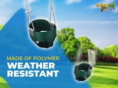 SWING SET STUFF HIGHBACK FULL BUCKET SEAT GREEN WITH CHAINS AND HOOKS play 0050