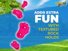 SWING SET STUFF SMALL TEXTURED ROCK HOLDS SET OF 8 MOUNTING HARDWARE PINK 0014