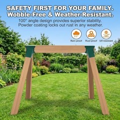 A-Frame Swing Set Bracket Kit, 2-Piece Wood Swing Hardware for End Brackets