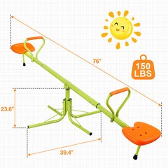 360 Degree Rotation Kids Seesaw Children Outdoor Yard Entertainment Toy Play Set