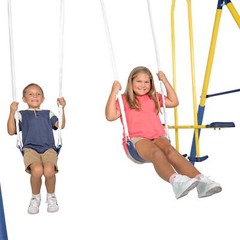 uper 10 Metal Swing Set with Saucer Swing Standing Swing Teeter-Totter Lifetime