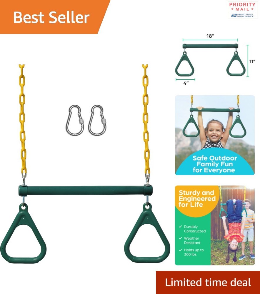 Monkey Bars for Playground with Plastic Trapeze Swing 48 cm Heavy Duty Chain