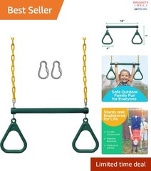 Monkey Bars for Playground with Plastic Trapeze Swing 48 cm Heavy Duty Chain