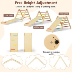 7-in-1 Toddler Climbing Toy Set w/ Reversible Ramp Convertible Step Stool