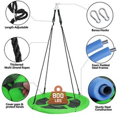 40″ Saucer Tree Swing Set Round + Swing Stand A-Frame Combo Outdoor Garden Kids