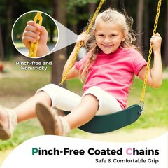 2 Pack Outdoor Swings Seats with 66″ Rust-Resistant Heavy Duty Chain, Playgro…