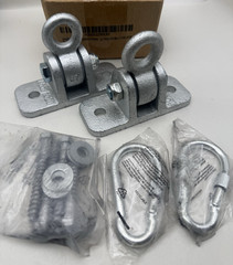 Jungle Gym Kingdom Swing Set Hangers- 2 Heavy Duty Brackets w/Locking Snap Hooks
