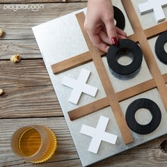 Play Platoon Metal & Wood Magnetic Tic Tac Toe Wall Mounted Games – 13.5 Inch Ta