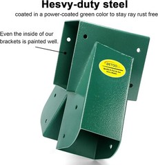 Rust-Free Green Swing Set Bracket Set – 2 Heavy Steel Brackets Included