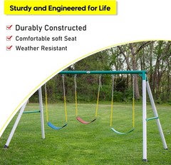 Heavy Duty Kids Swing Seat – Safe Non-Slip Blue Outdoor Playground Equipment