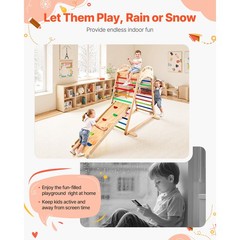 Uimoso Indoor Wooden Jungle Gym 4-in-1 Playset for Kids