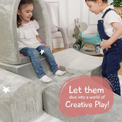 Foam Climbing Blocks for Toddlers – Indoor Soft Play Set for Babies – Velvet Cov