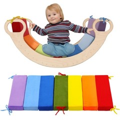 Rainbow Climbing Arch Cushion Set for Toddlers – Detachable Play Mat & Rocker Pi