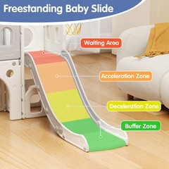 Toddler Slide Set, 8 in 1 Kids Slide with Climber, Indoor Outdoor Slide for 1-3