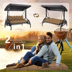 Porch Swing Cushions 60×40 Inch, 5″ Extra Thick Waterproof Outdoor Swing Seat Cu