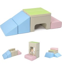 JOYMOR 4-Piece PU Leather Soft Play Foam Climbing Blocks for Toddlers