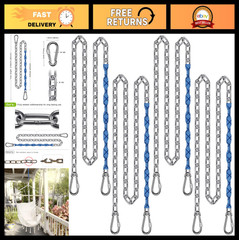 4Pcs 85″ Stainless Steel Swing Chains with Quick Connect Hooks, 1000 lbs Capacit