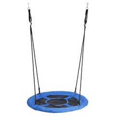40 Inch Flying Saucer Tree Swing Set for Kids with Adjustable Hanging Ropes Blue