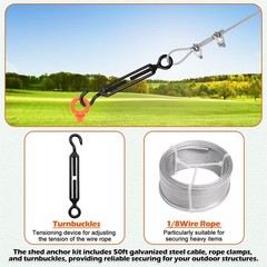 4 Pack 18″ Fully Welded Ground Anchors Shed Anchor Kit with 1/8″ Galvanized C…