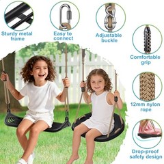 A: 4 Black Base Bracket +2 Black Frame Bracket + 4 Swing Hanger +2 Swing Seat