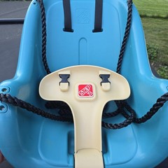 Step2 Toddler Bucket Swing Blue Outdoor Playground Seat w/ Safety Harness & Rope