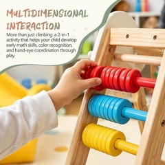 9-in-1 Foldable Kids Climbing Frame w/ Slide, Swing & Monkey Bars – Wooden Play
