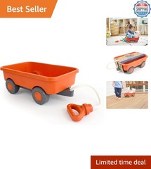 Sturdy Orange Kids Wagon – Encourages Motor Skills, Made from Recycled Plastic