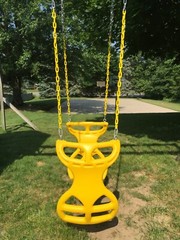 Swingset back to back glider swing, play set double glider,horse swing,PVC,54,GY