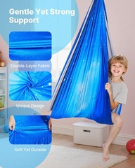 300lb Adjustable Indoor/Outdoor Sensory Swing, 360° Swivel, 59x59in