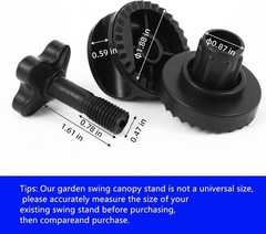 2-Piece Garden Swing Canopy Replacement Fittings for Enhanced Stability