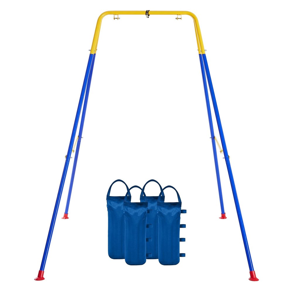 Foldable Swing Stand for Kids with 4 Sandbags, Heavy Duty Metal A-Frame Indoo…
