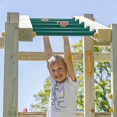 Set of 6 Metal Monkey Bars for Backyard Playset – 16.5″ Climbing Handles, Green
