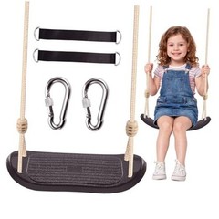 Kids Tree Swings for Trees, Heavy Duty Ergonomic Contoured Swing Seat for Black