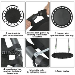 Tree Swing with PP Mat – Durable, Safe, and Easy to Install,Black Outdoor Sau…