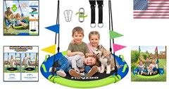 43-Inch Saucer Swing for Kids & Adults – Vibrant Multi-Color Design