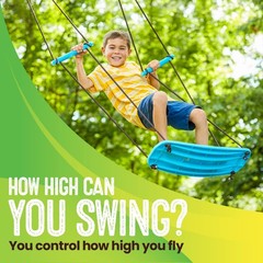Swurfer Kick Stand Up Tree Swing, Outdoor Swingset for Kids with Adjustable H…