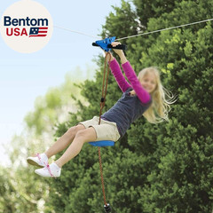 120FT Zip Line Kit for Kids and Adults, Zip Lines for Backyard, Included Swing S