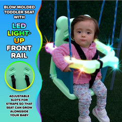 SALE Sportspower My 1st Light Up Toddler Swing Indoor Outdoor Nursery Seat Green