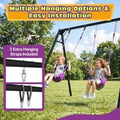 HeyZoo Heavy Duty Kids Swing Seat – 330lbs, 79″ Adj. Rope, Hooks & Straps