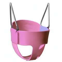 Pink Toddler Swing Full Bucket Seat With Coated Chains For Ages 2 To 4
