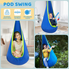 Swing Stand Frame Sensory Pod Chair Set X Shaped Heavy Duty Metal Outdoor Blue
