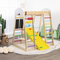 Indoor Playground Climbing Gym Kids Wooden 8 in 1 Climber Playset for Children