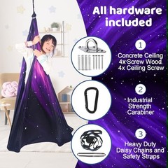 Sensory Swing for Kids Indoor and Outdoor Therapy Cuddle Swing Space Purple