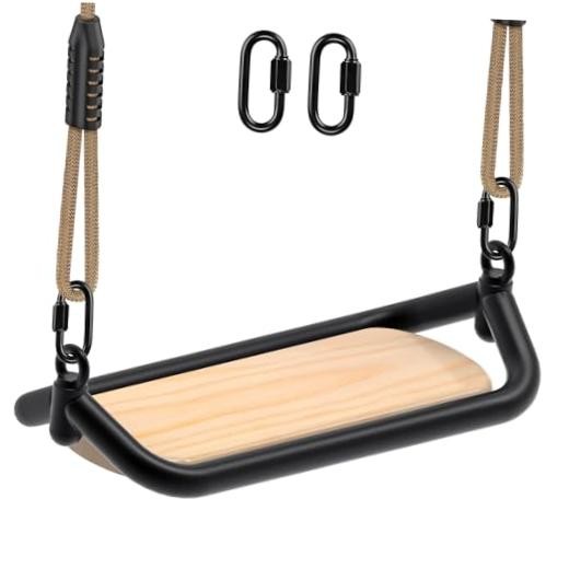 Heavy Duty Wooden Tree Swing for Kids & Adults, 500lbs Capacity, Adjustable