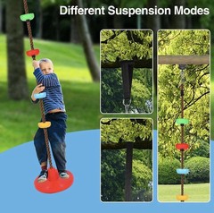 REDCAMP Climbing Rope Disc Tree Swing Heavy Duty Kids Adults w/ Straps Hooks