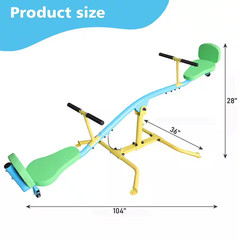 360° Steel Rotating Seesaw for Kids-Double Person Outdoor Playground Rocking Toy