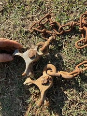 Vintage Playground Swing Cast Iron Hardware Wood Seat & Chains From Country Club
